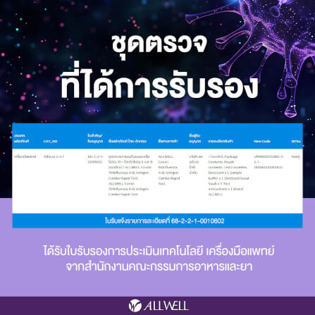 ชุดตรวจ 3 IN 1 ALLWELL รุ่น ALLSURE ไข้หวัดไหญ่ A/B + โควิด 19 (1 ชุด/กล่อง)_3